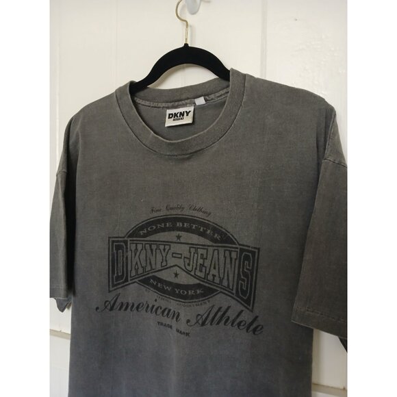 Vintage DKNY Spellout Graphic T Shirt Adult OSFA Cotton Made USA Short Sleeve - Picture 6 of 12